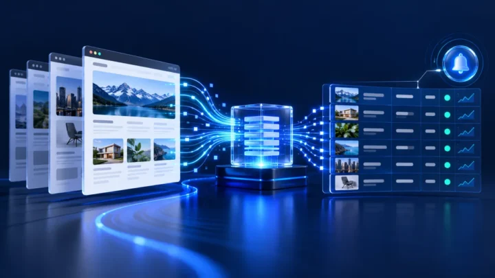 Original editorial illustration of an AI-assisted workflow; not a product screenshot
